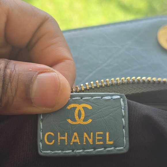 $6500 Chanel Blue Crossbody Quilted Bag ChainStrap Women Blue Gold Double Button - Picture 13 of 16